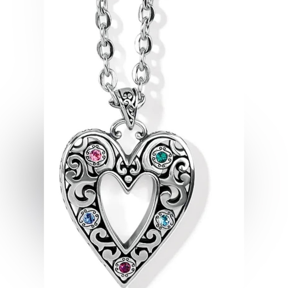 Brighton Collectibles ELORA heart necklace with colorfull crystals & great chain